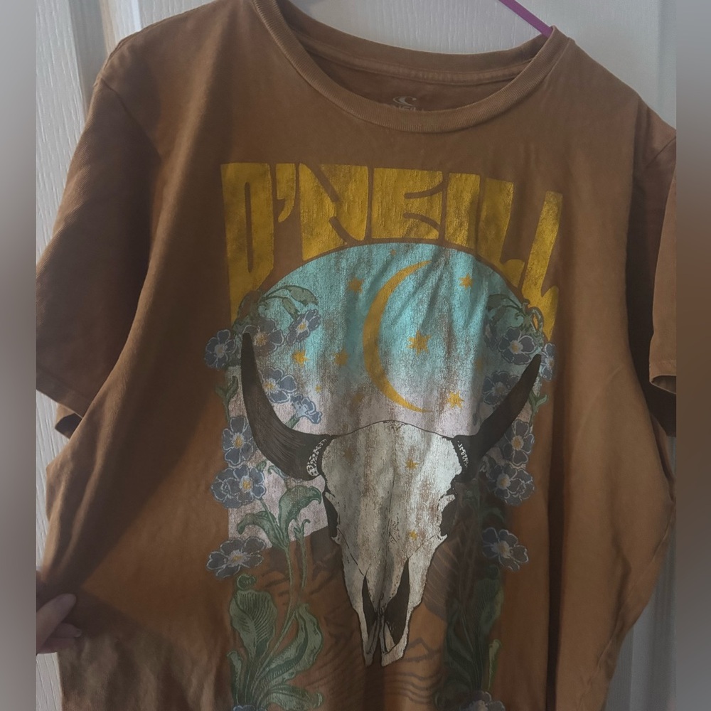 Boho Festival Southwest O'NEILL Crescent Canyon Oversized Graphic Tee Sz L EUC - Picture 5 of 6